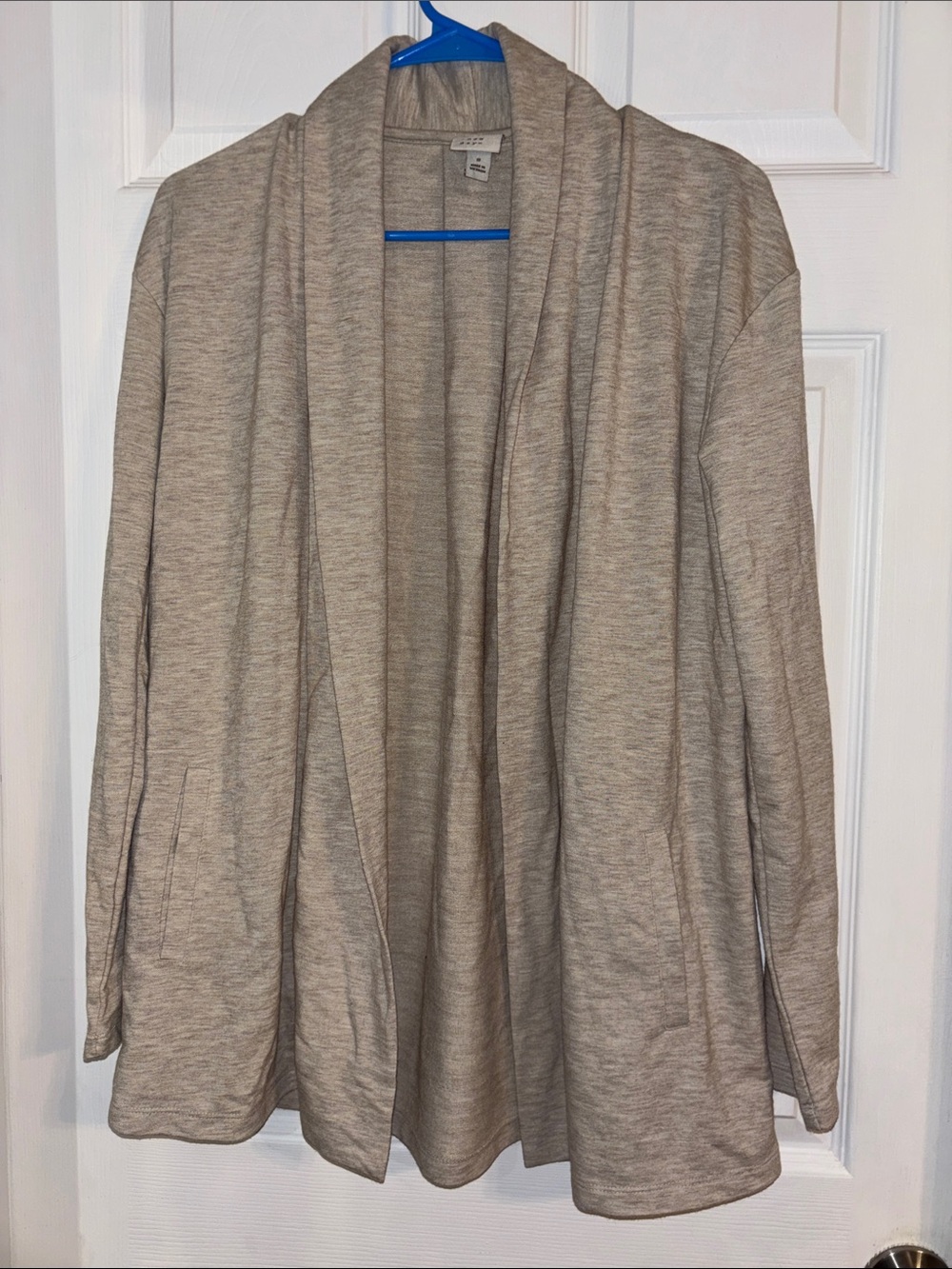 Light Taupe Open Front Cardigan